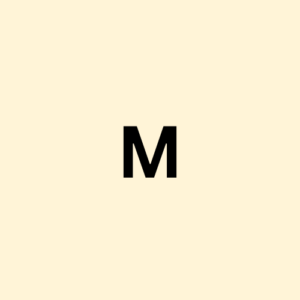 Letter M on a yellow background