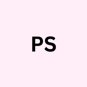 Letters P and S on a pink background